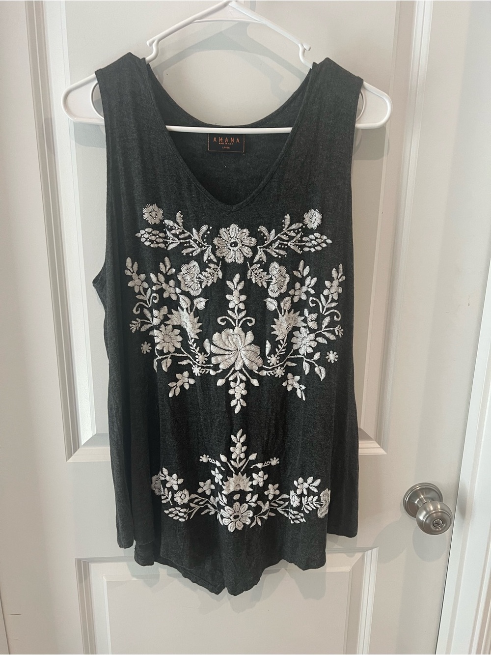 Amana Top with Floral Embroidery Size Large